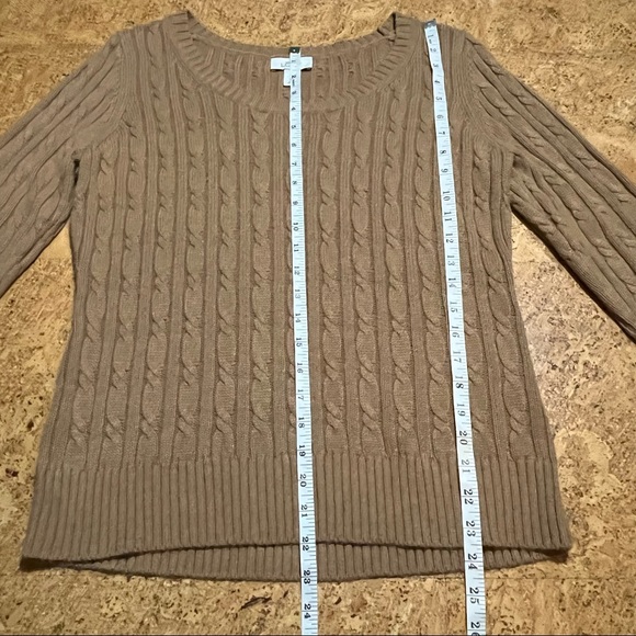 Loft Rabbit Hair Blend Cable Knit Sweater Sz L - Picture 6 of 7
